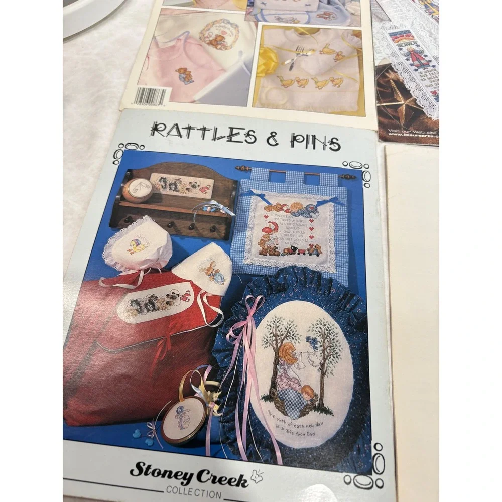 Vintage‎ Cross Stitch Pattern Booklets Lot Baby Angel Paula Vaughan Stoney Creek